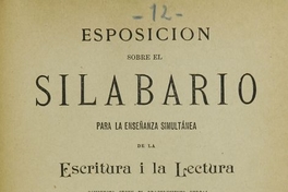 Esposición sobre el silabario para la enseñanza simultánea de la escritura i la lectura