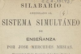 Silabario arreglado al sistema simultáneo de enseñanza