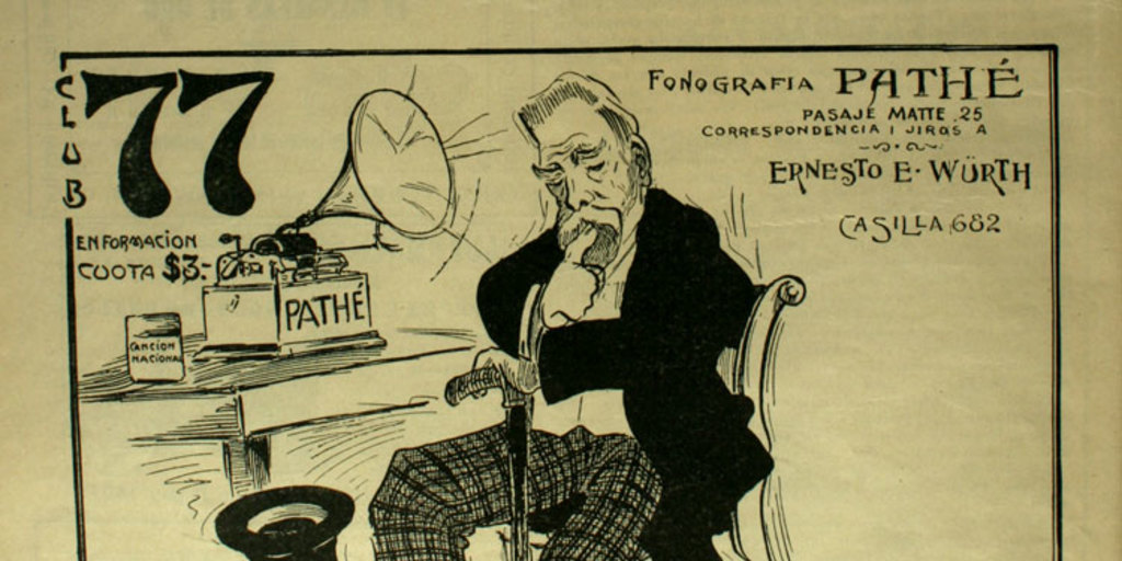 Anuncio publicitario Fonografía Pathé, 1906