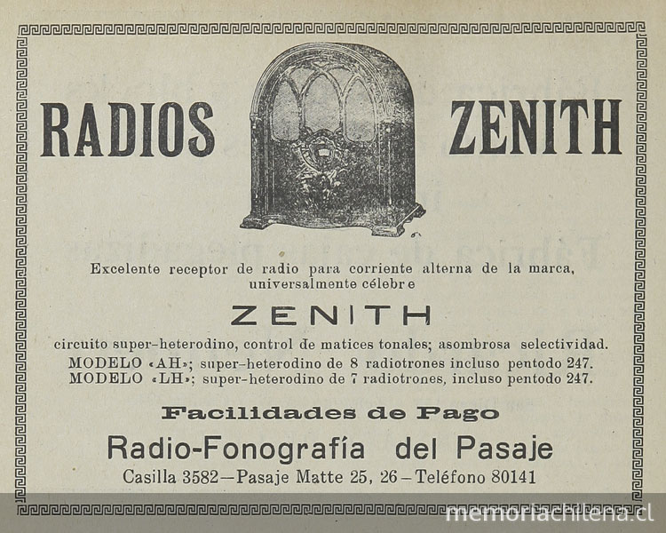 Radios Zenith, 1933