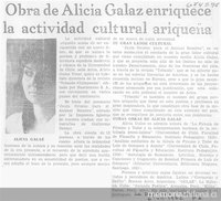 Obra de Alicia Galaz enriquece la actividad cultural ariqueña