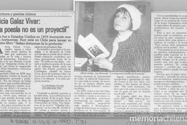 Alicia Galaz Vivar, "La poesía no es un proyectil"