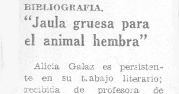 "Jaula gruesa para el animal hembra"