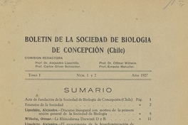 El experimento de la hiperfeminización de Steinach. Boletín Sociedad de Biología de Concepción (Chile) Tomo 1. 1927