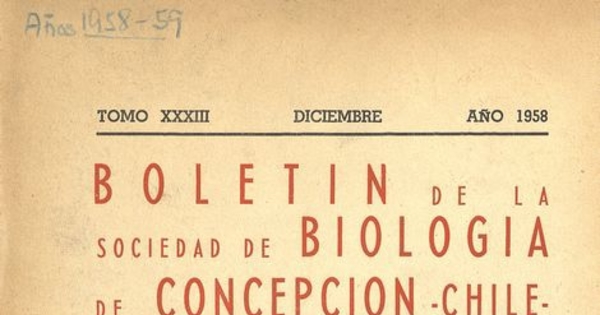  Historia de la Sociedad de Biología de Concepción. Discurso pronunciado el 30 de abril por el Prof. Dr. Ottmar Wilhelm, presidente de la Sociedad, con motivo de celebrarse los 30 años de labor de la Sociedad