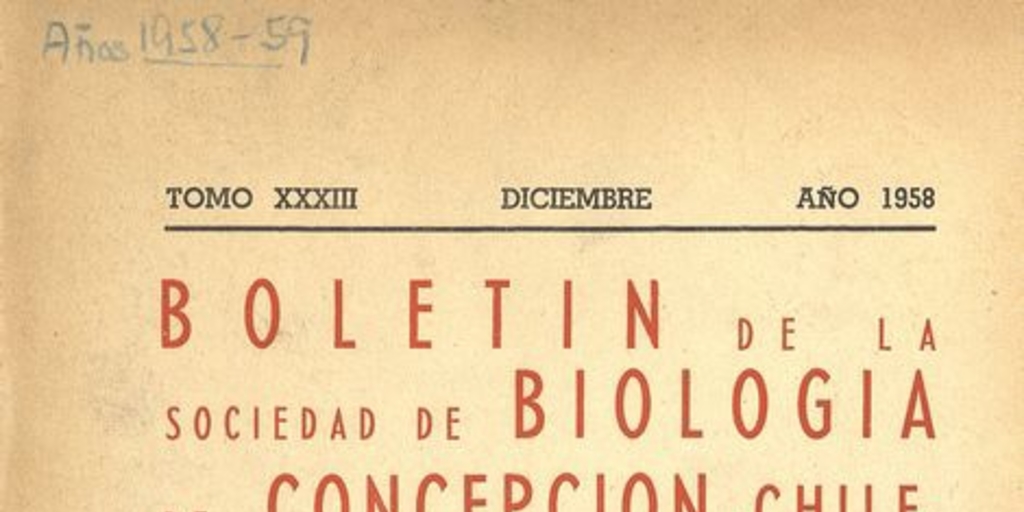  Historia de la Sociedad de Biología de Concepción. Discurso pronunciado el 30 de abril por el Prof. Dr. Ottmar Wilhelm, presidente de la Sociedad, con motivo de celebrarse los 30 años de labor de la Sociedad