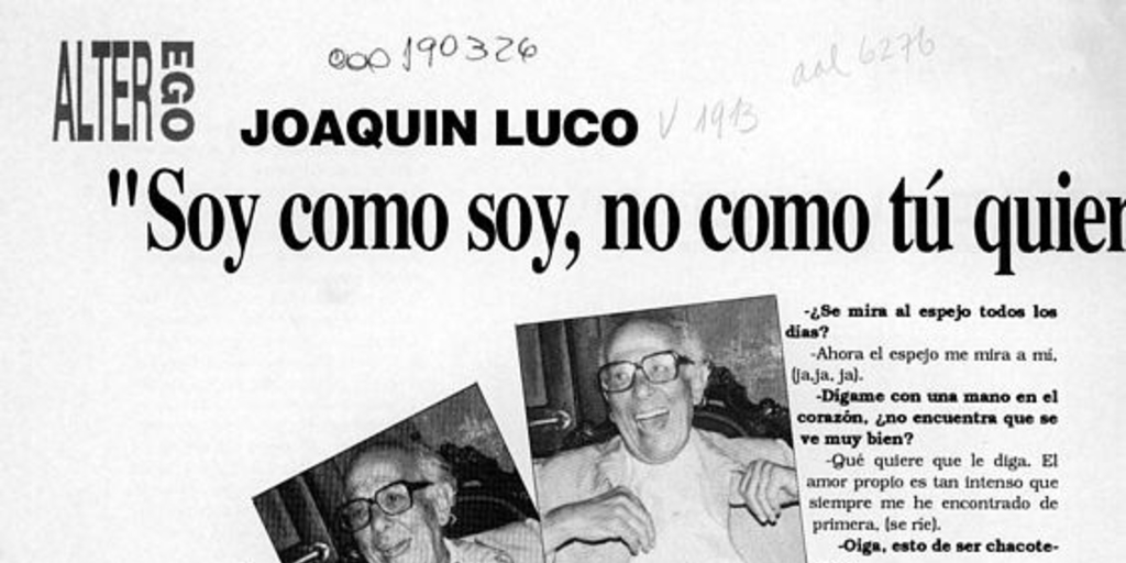 Joaquín Luco "Soy como soy, no como tú quieres, qué culpa". Análisis, nº 409, Santiago, 3 de febrero 1992.