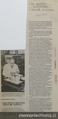 ¿Qué hecho científico nuevo me cuenta? Revista de Educación, no. 131 (oct. 1985)