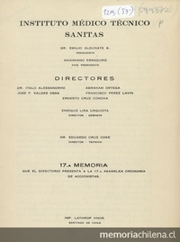 17a. Memoria. Que el Directorio presenta a la 17a. Asamblea Ordinaria de Accionistas. 1934