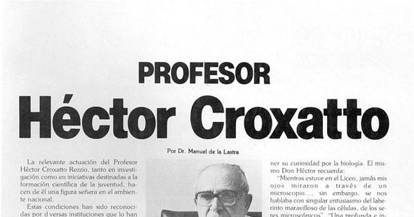 Profesor Héctor Croxatto