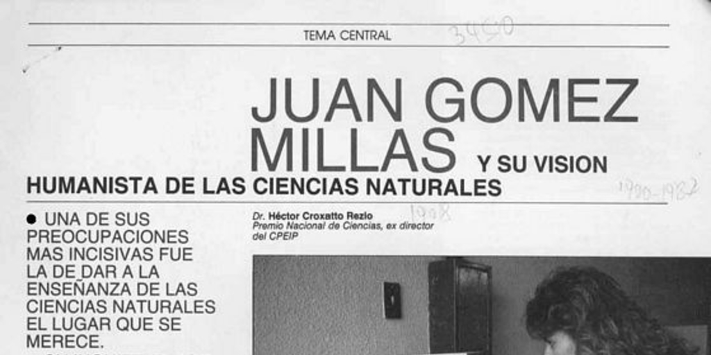 Juan Gómez Millas y su visión humanista de las ciencias naturales