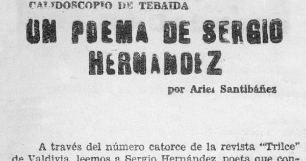 Un poema de Sergio Hernández