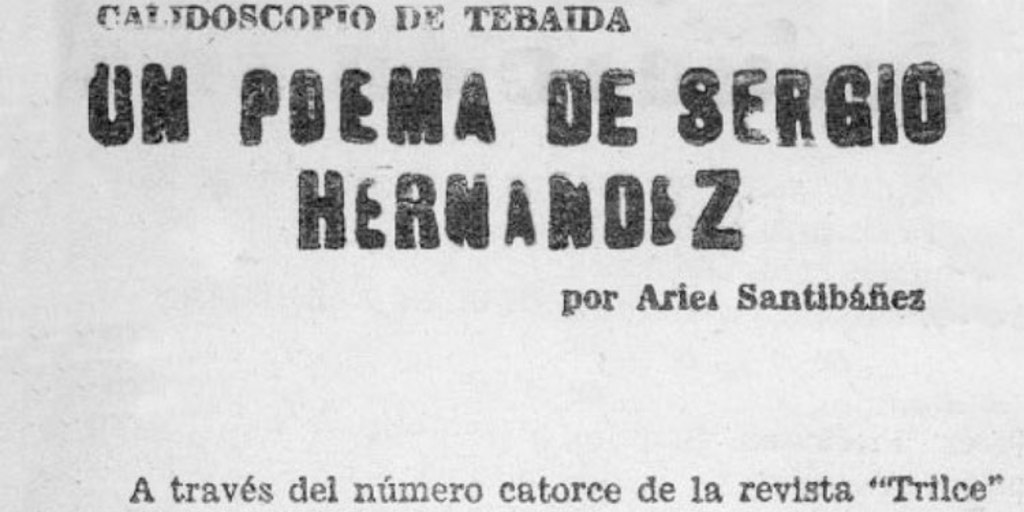 Un poema de Sergio Hernández