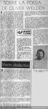 Sobre la poesía de Oliver Welden