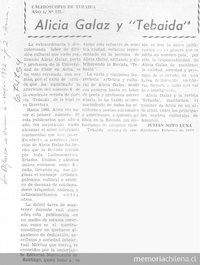 Alicia Galaz y "Tebaida"
