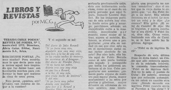 Tebaida Chilepoesía. Revista de poesía, nº7, enero-abril 1972