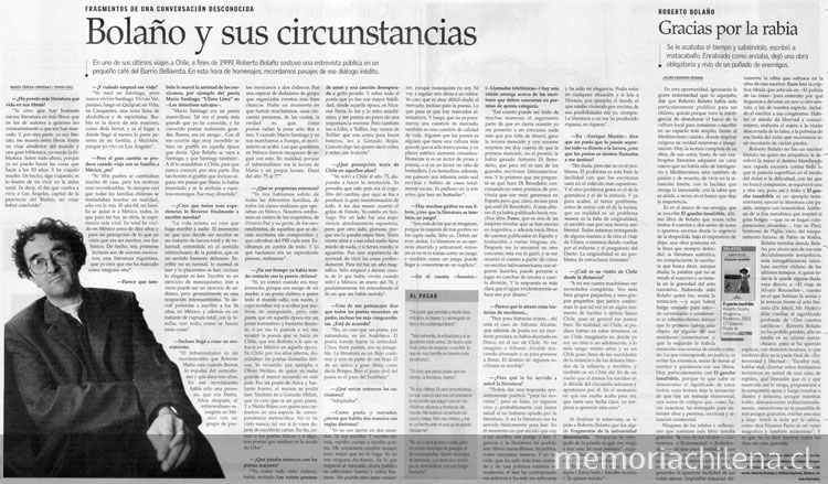 Bolaño y sus circunstancias