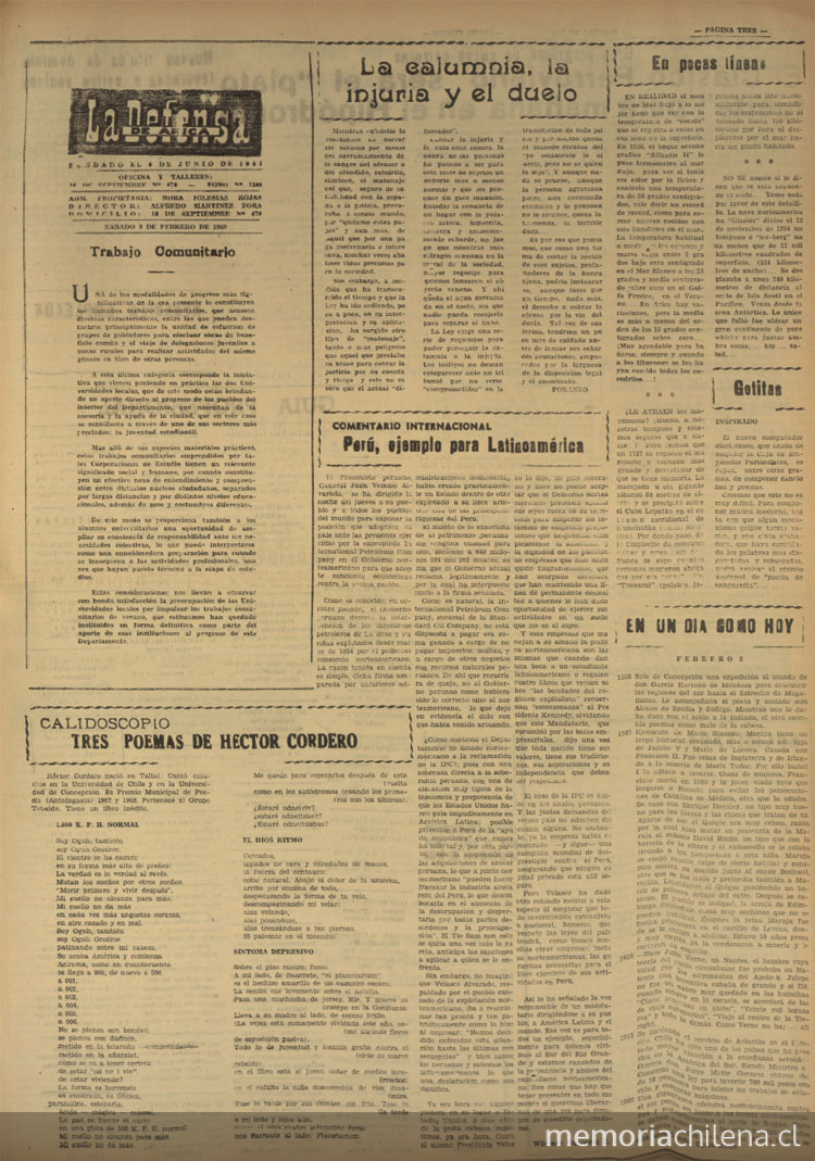 Tres poemas de Héctor Cordero