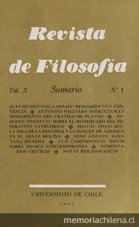 Revista de filosofía Vol.10:no.1 (1963:jul.)