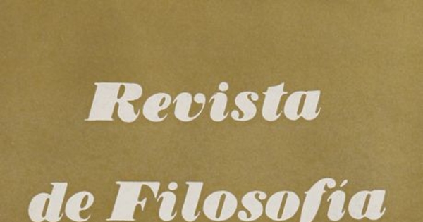 Revista de filosofía Vol.10:no.1 (1963:jul.)