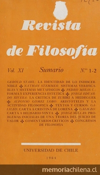  Revista de filosofía Vol.11:no.1/2 (1964:jul.)
