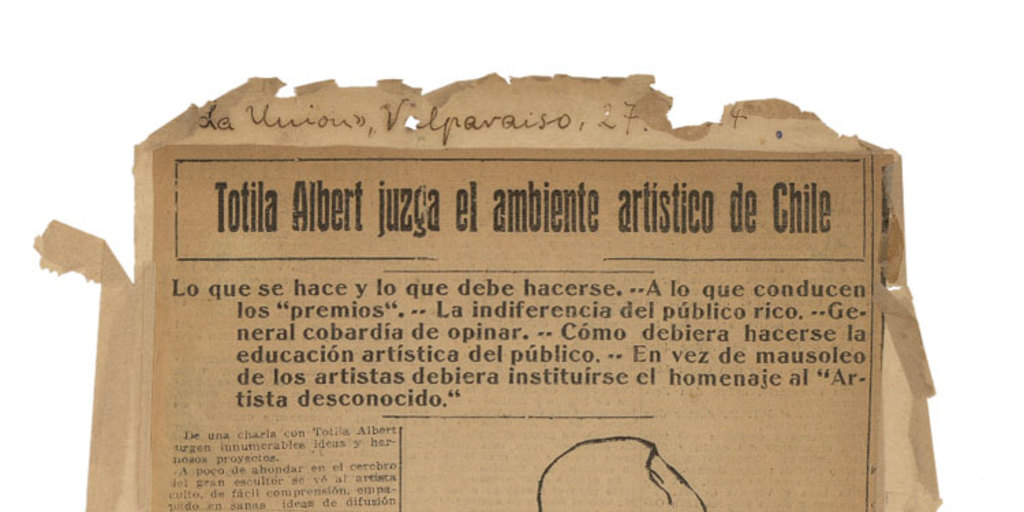 Tótila Albert juzga el ambiente artístico de Chile