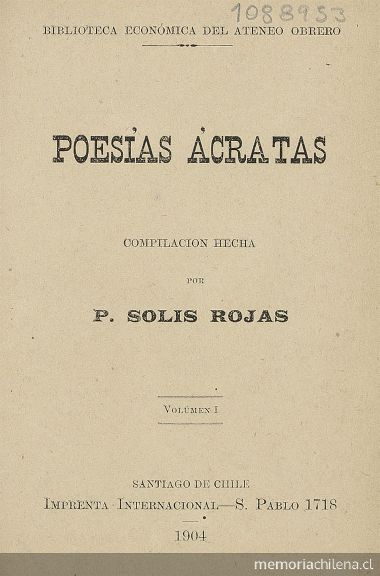Portada de Poesías ácratas