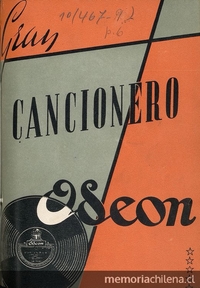 Portada de Gran cancionero Odeón, 1954 - Memoria Chilena, Biblioteca  Nacional de Chile