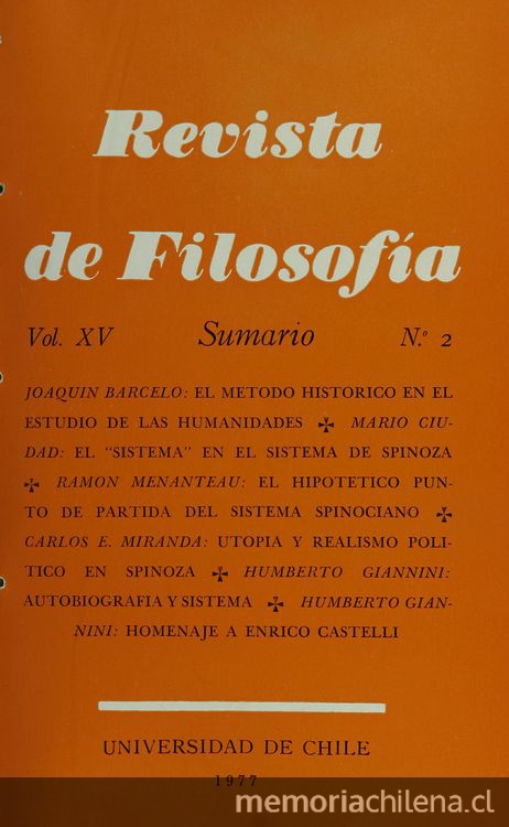 Revista de filosofía Vol.15:no.2 (1977:sept.)