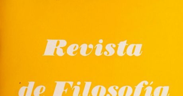 Revista de filosofía Vol.18:no.1 (1980:dic.)