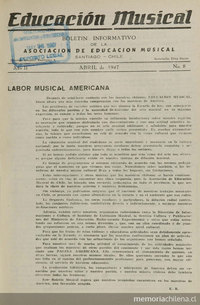 Educación musical: año II, número 8, abril de 1947