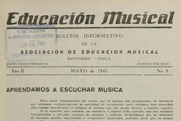 Educación musical: año II, número 9, mayo de 1947