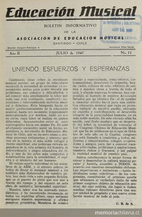 Educación musical: año II, número 11, julio de 1947