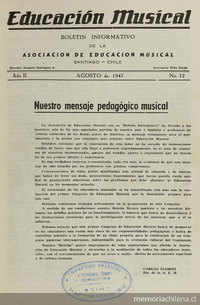 Educación musical: año II, número 12, agosto de 1947