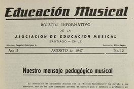 Educación musical: año II, número 12, agosto de 1947