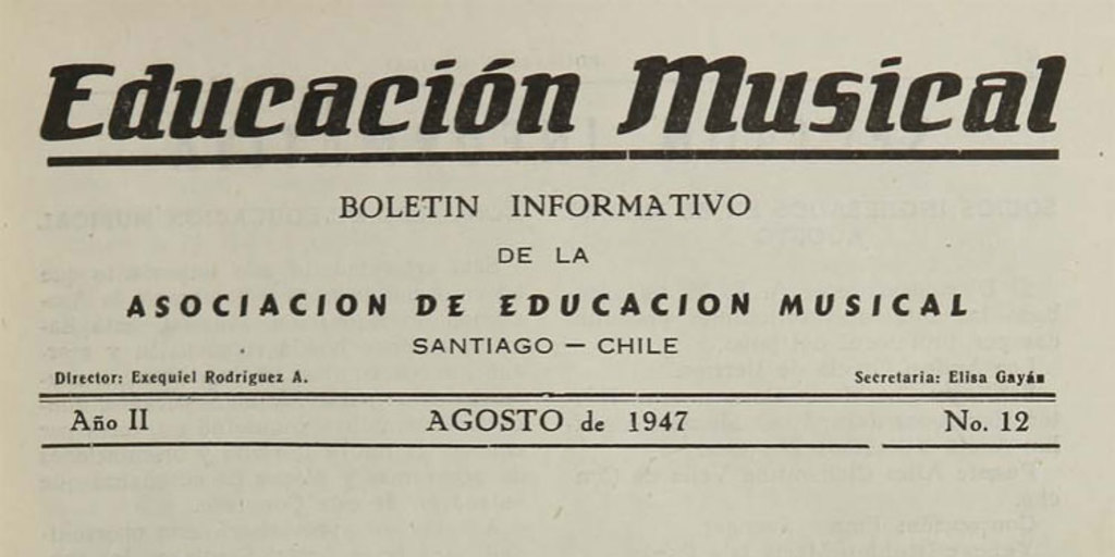 Educación musical: año II, número 12, agosto de 1947