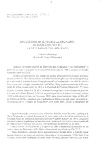 Encuentros en el viaje a la Araucanía de Ignacio Domeyko: La naturaleza y el araucano  [artículo] Lilianey Brintrup.