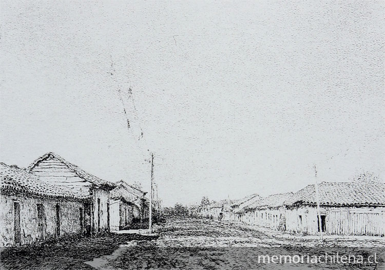 Dibujo de calle de pueblo