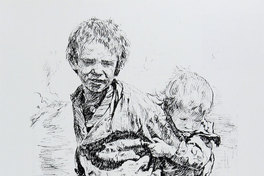 Retrato de niño cargando una guagua