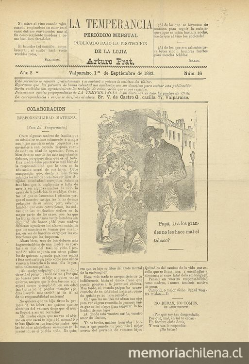 La temperancia Año 2: nº16, 1 de septiembre de 1893