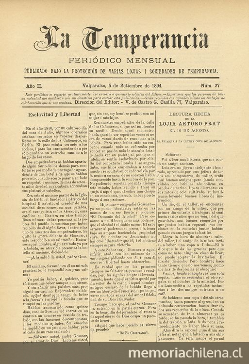 La temperancia Año 2: nº27, 5 de septiembre de 1894