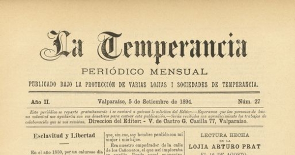 La temperancia Año 2: nº27, 5 de septiembre de 1894