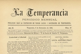 La temperancia Año 2: nº27, 5 de septiembre de 1894
