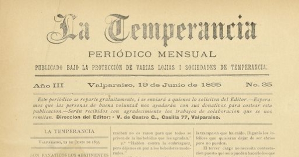 La temperancia Año 3: nº35, 19 de junio de 1895