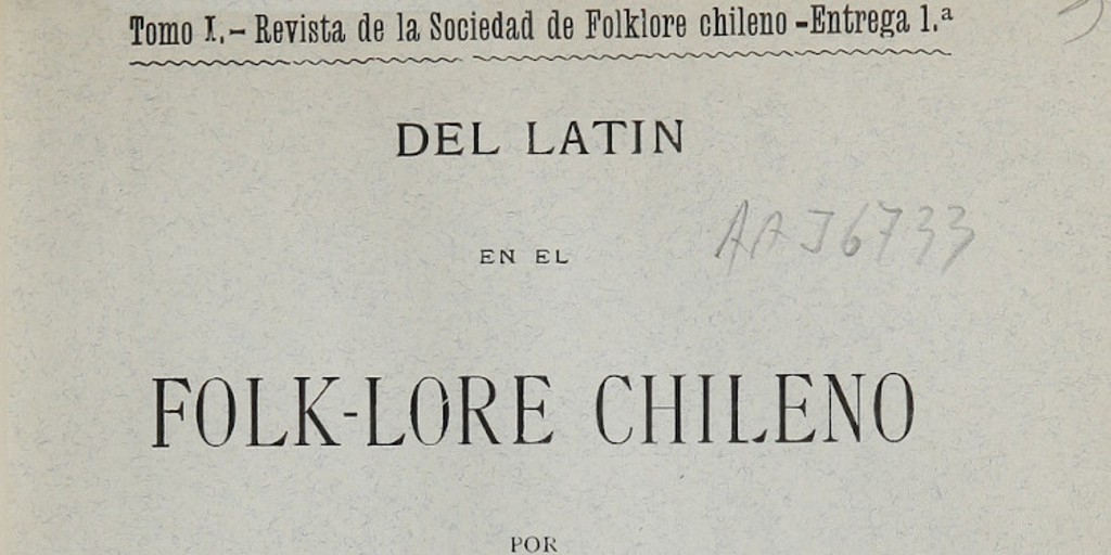 Del Latín en el folk-lore chileno