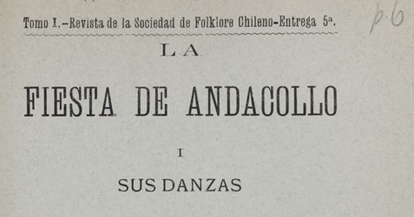 La fiesta de Andacollo i sus danzas