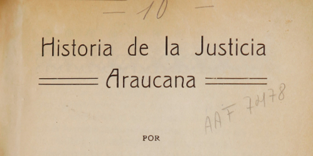 Historia de la justicia araucana