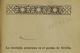 La etnolojía araucana en el poema de Ercilla