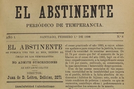 El Abstinente Año I: nº8, 1 de febrero de 1898