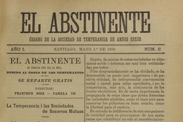 El Abstinente Año I: nº11, 1 de mayo de 1898